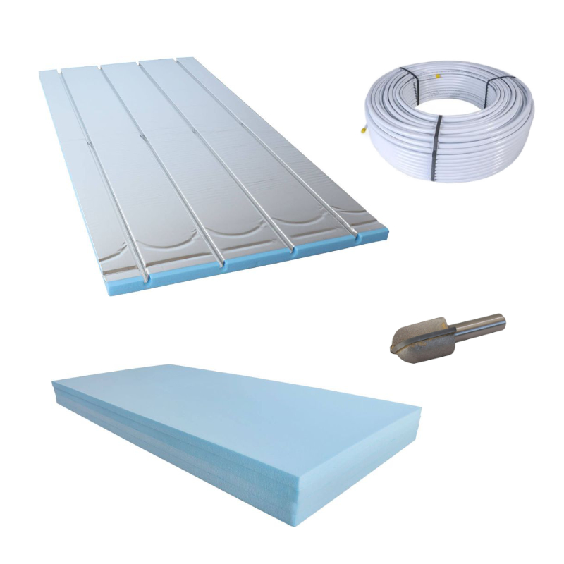 XPS Trockenbauset 80m², Alu-Verbundrohr 16x2mm, ohne Randdämmstreifen