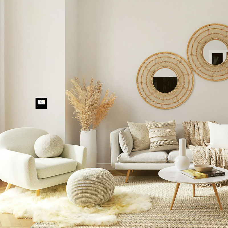 Clivet Bedieneinheit für Edge F schwarz, Regler an der Wand, Moodbild