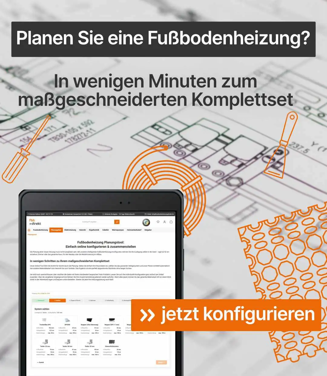 individuelles Fußbodenheizung-Komplettset erstellen