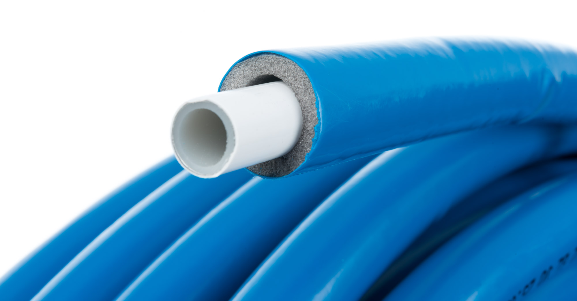 Mehrschichtverbundrohr mit Isolierung 16 x 2 mm / 6 mm (blau)