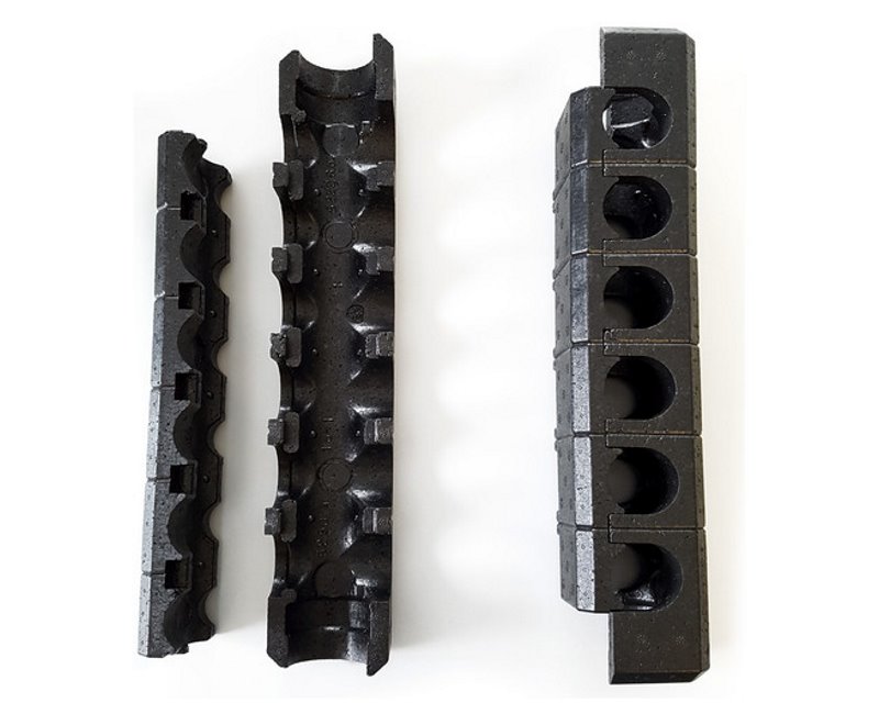 Verteilerisolierung für bis zu 6 Abgänge Verteilerisolierung für bis zu 6 Abgänge, alle drei Einzelteile