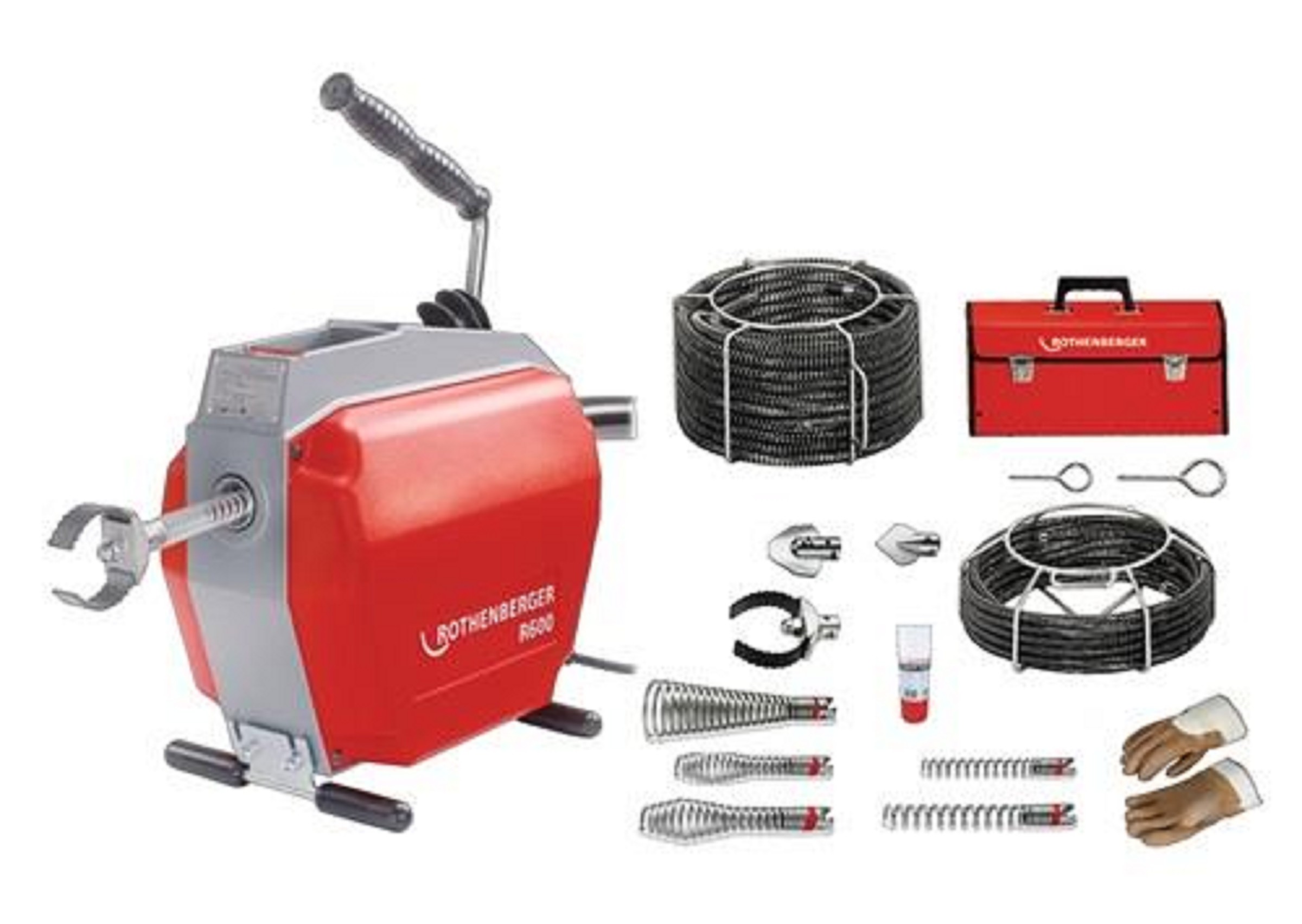 Rohrreinigungsmaschine R 600 Set 230/50 V/Hz 467min-¹ 690 W f.Rohr-D.20-150mm | ROTHENBERGER