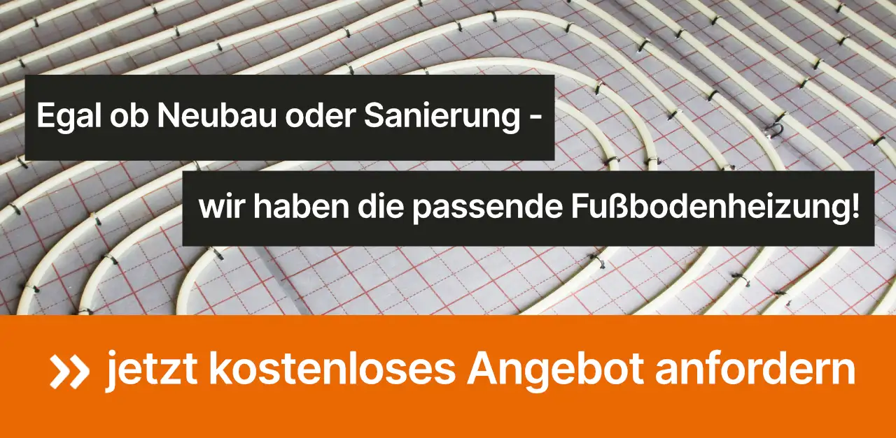 Banner mobil Funnel Verlinkung in wenigen Klicks online Angebot für Fußbodenheizung anfordern