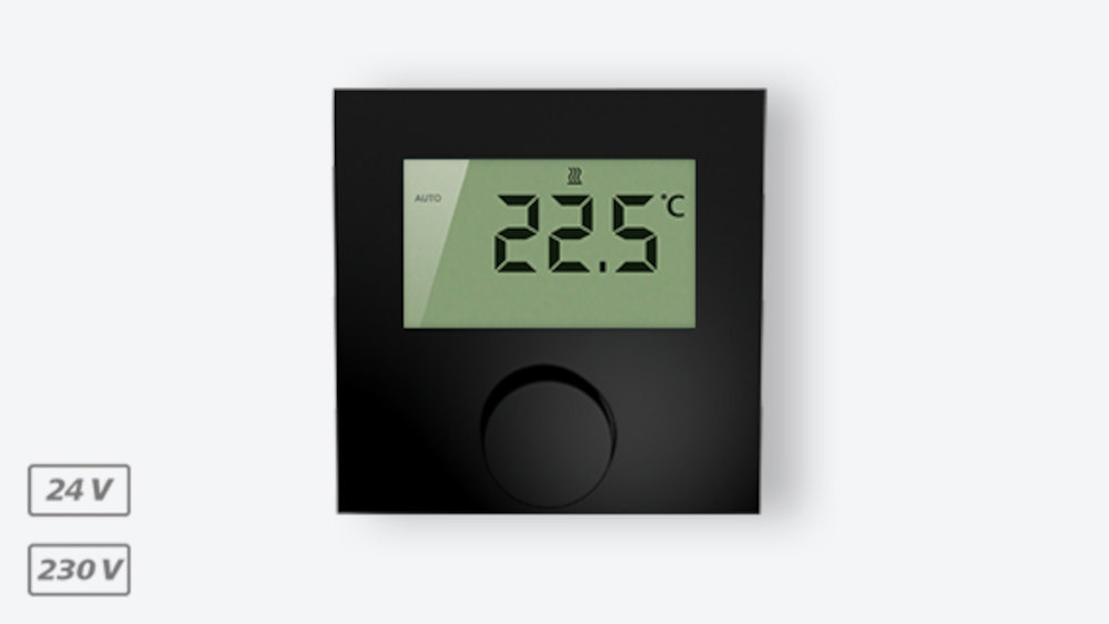 Möhlenhoff Alpha Regler direct 230 V Komfort, schwarz, RD 25203-41N, Frontalansicht