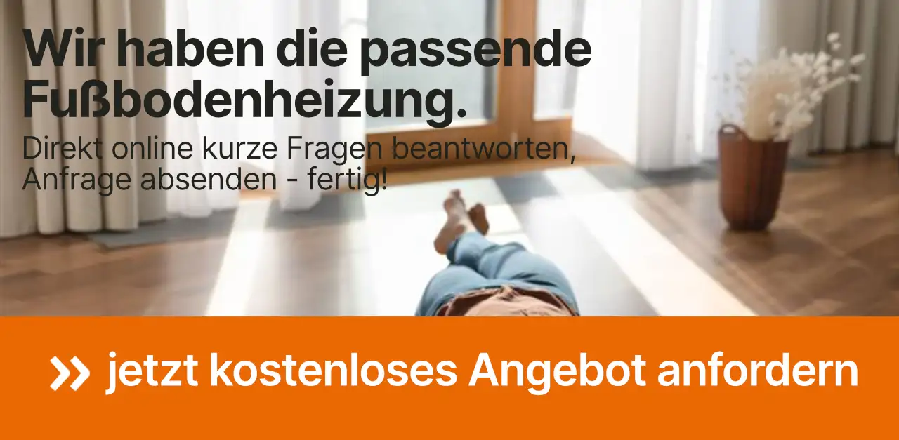 Banner Funnel Kategorieseite mobile kostenloses Angebot für Fußbodenheizung einholen