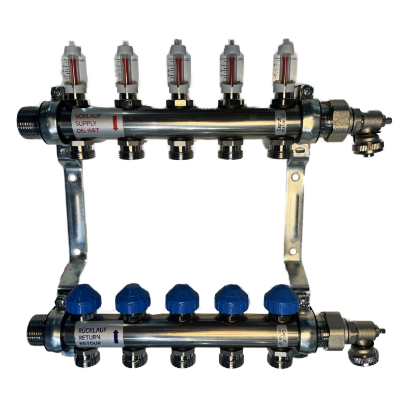 Dynamischer Verteiler für 2 Heizkreise mit DFM Dynamischer Verteiler für 2 Heizkreise mit DFM