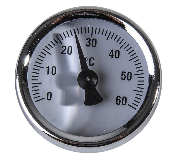Aufsteck-Thermometer für Kugelhahn, Ansicht von vorne